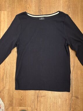 Women’s Navy Crewneck Sweater - Classic Knit 100% Pima Cotten